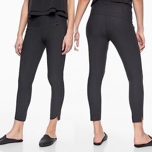 Athleta Black Stellar Crop Pants  210237 Black Size Medium M Zipper